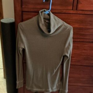 Cable Knit Olive Green Turtleneck Shirt- Size S